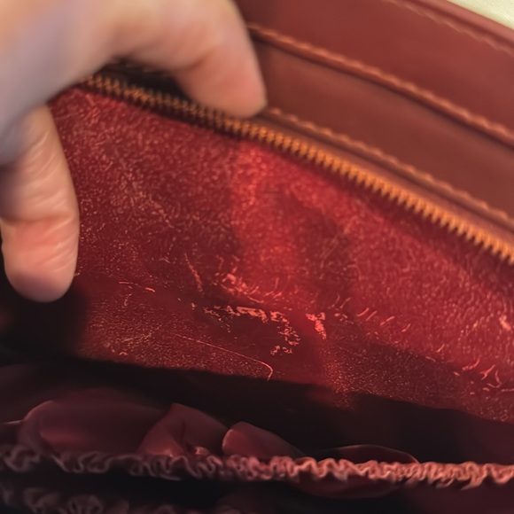 CARTIER Leather Bordeaux Clutch with Outer pocket. 10”x8x2” - Picture 10 of 14